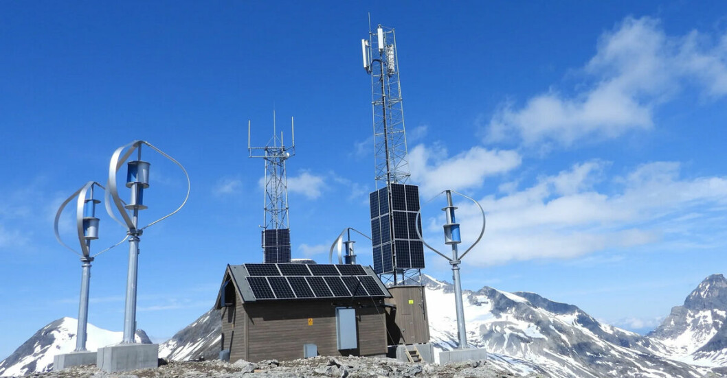 Med sol, vind og hydrogen har Telia bygget en basestasjon med langt mindre negativ påvirkning på miljøet - på toppen av Trollstigen. Foto: Telia