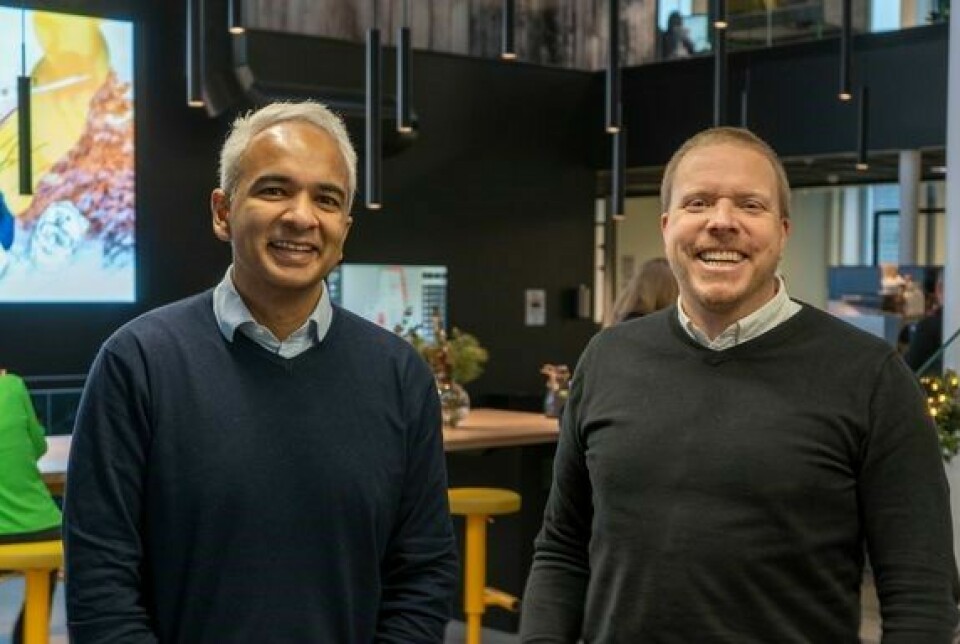 Fra venstre: kommersiell direktør i Ice, Shiraz Abid, og administrerende direktør i Ice, Eivind Helgaker. Foto: Sebastian Storvik.