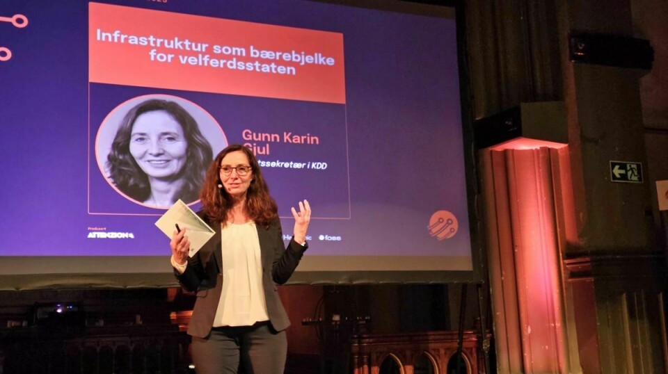 Gunn Karin Gjul etterlot på konferansen Fibermagi ingen tvil om at regjeringen ønsker en sterk datasenterindustri i Norge.