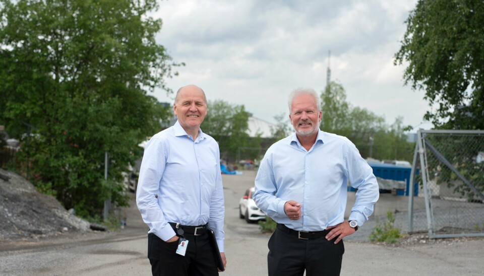 Sigve Brekke, konsernsjef i Telenor og Finn Bjørn Ruyter, konsernsjef i Hafslund forener kreftene for datasatsing i Oslo.